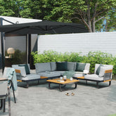 Naterial Calypso Corner Sofa Set Dark Grey